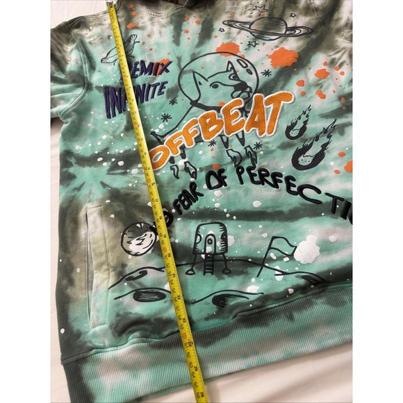 Offbeat Remix Infinite Embroidered Tie Dye Hoodie Men's Medium Concert Hoodie - Picture 6 of 16